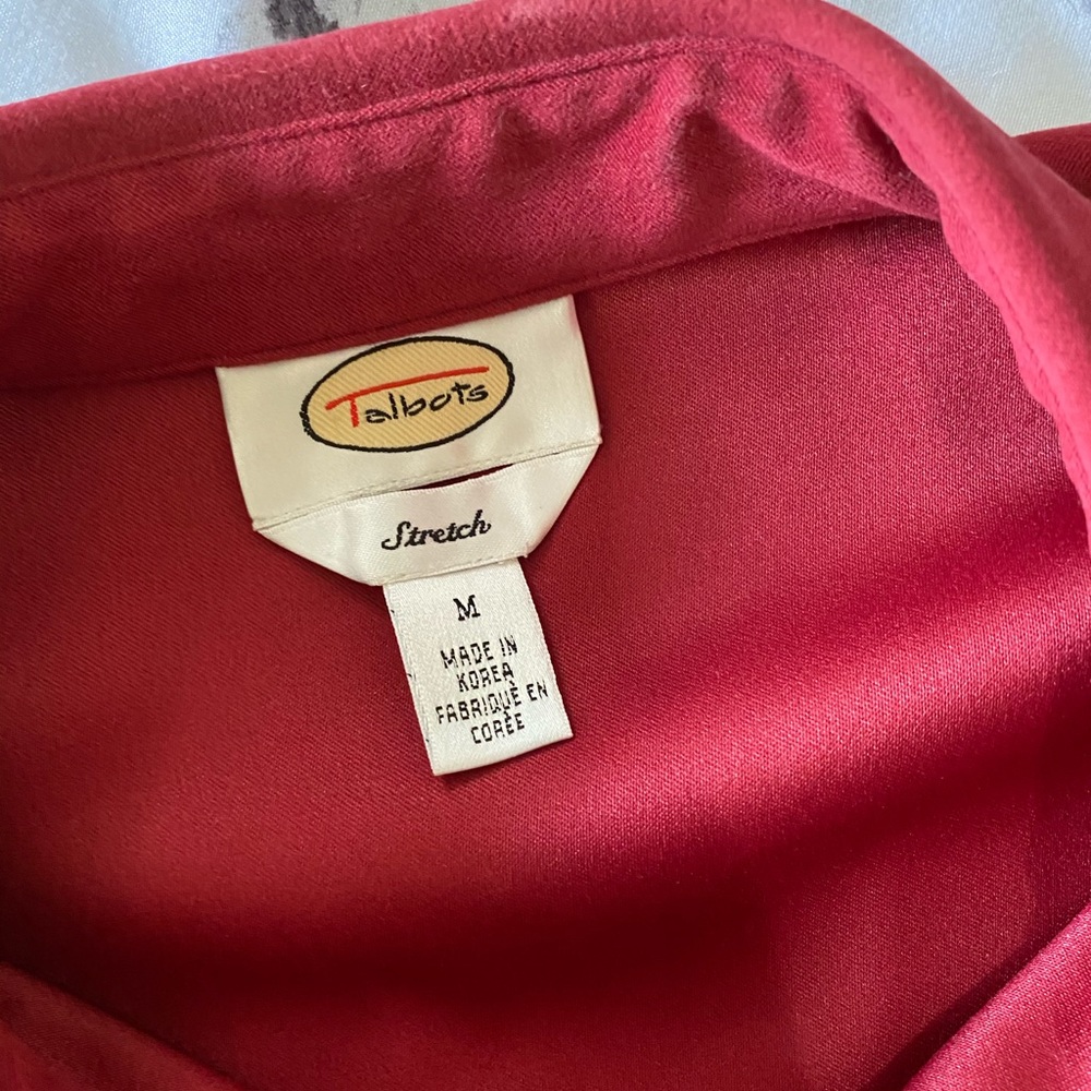Talbots Stretch Button Up Shacket Women’s Medium - image 2
